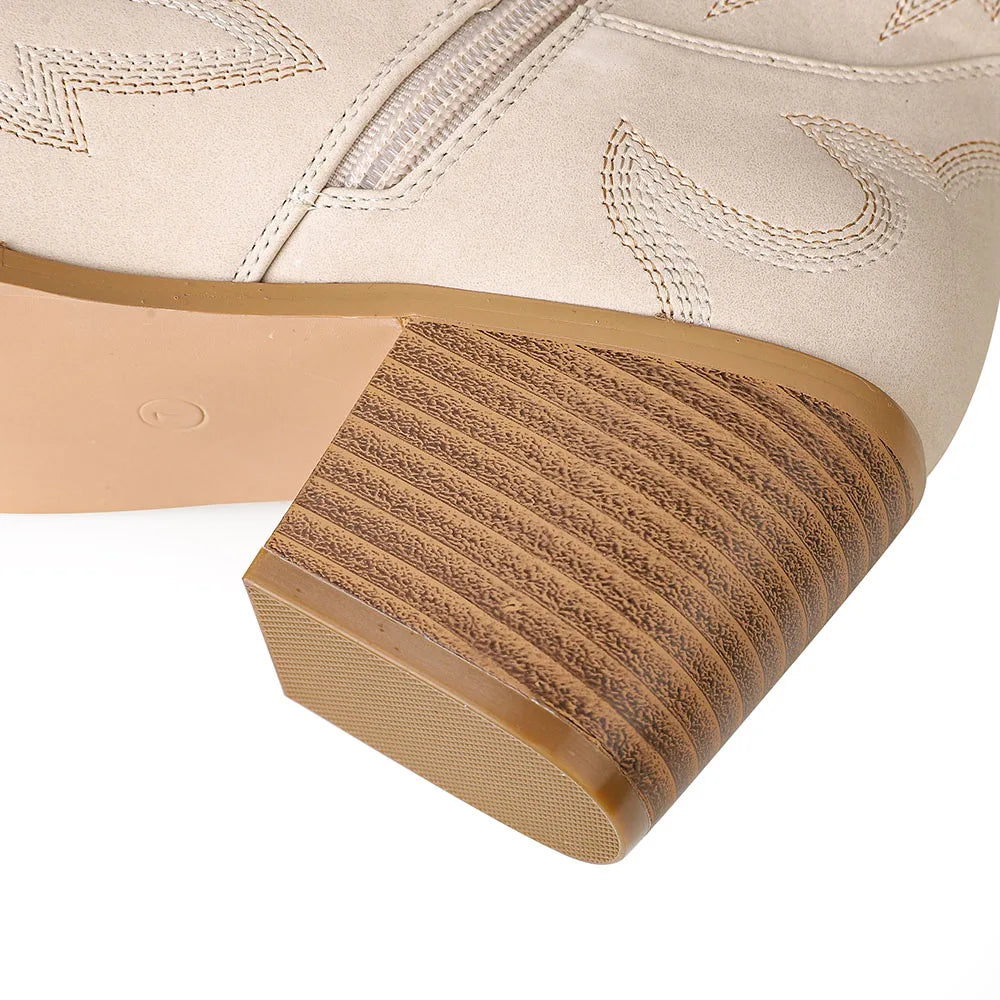 Chunky Heel Western Boot