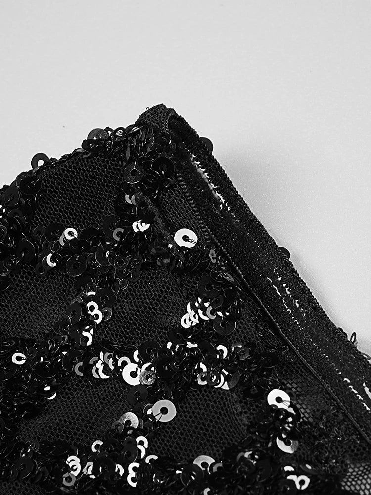 Sequin Skirt Detail in black