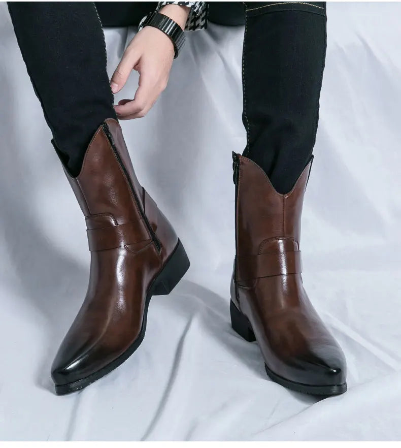 Ankle Brown Mens Western Boots