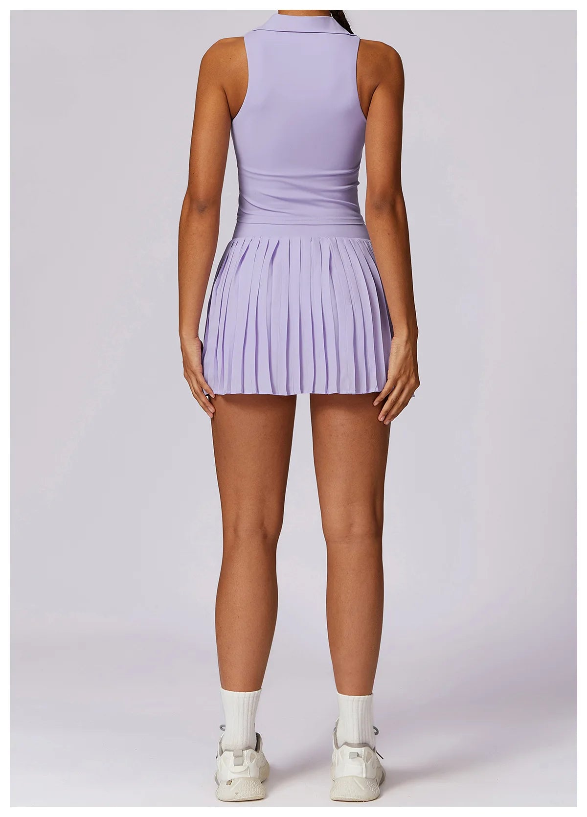 Back Purple Tennis Skirt Yoga Set