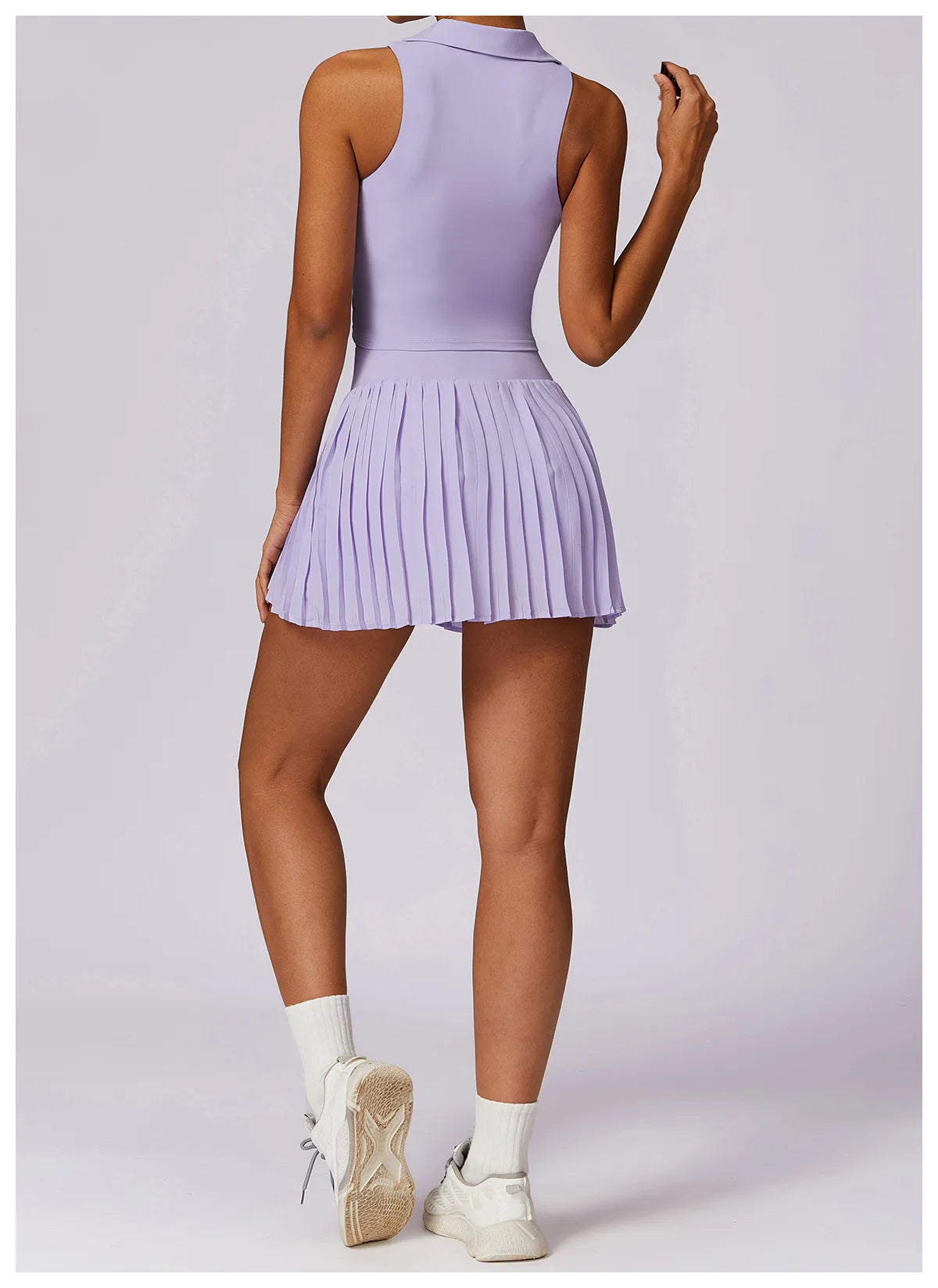 Back Yoga Tennis Outfit Set in Purple