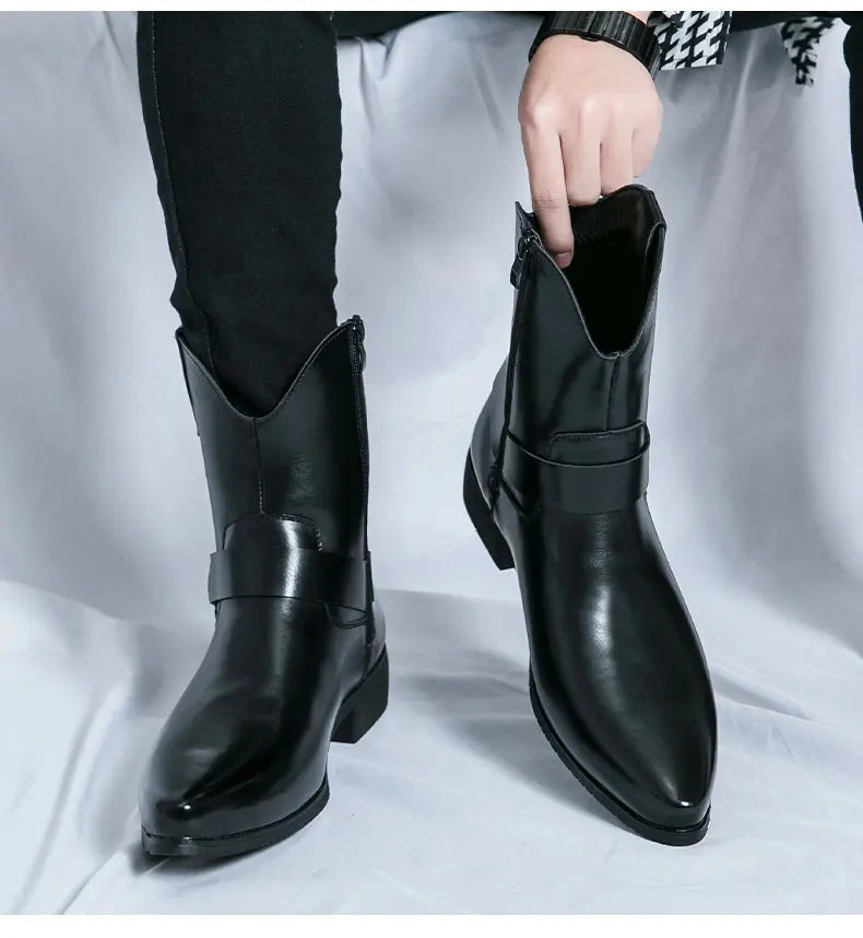 Black Ankle Zipper Boots