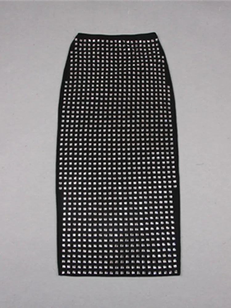 Black Diamond Midi Womens Skirt