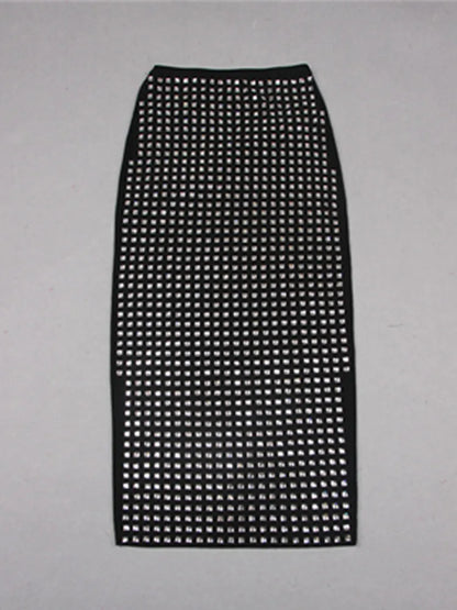 Black Diamond Midi Womens Skirt