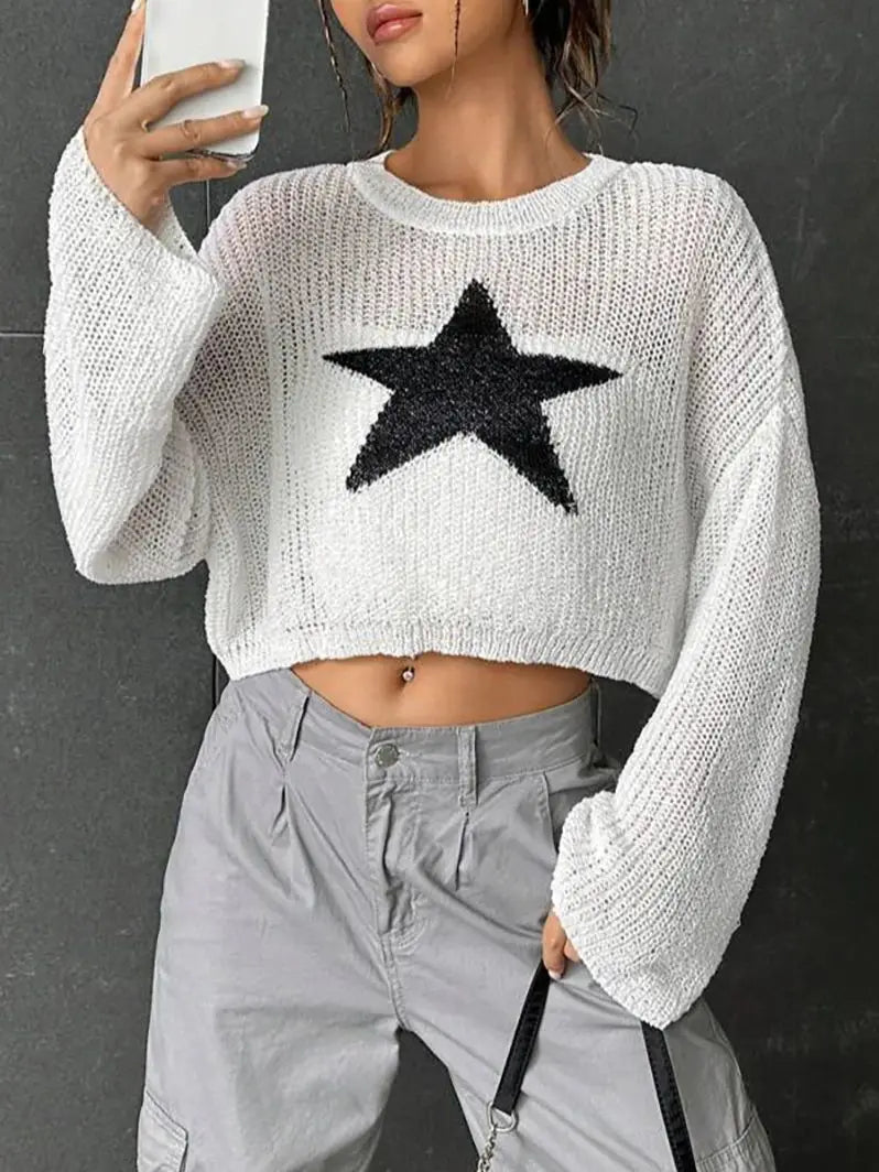 Black Star White Sweater