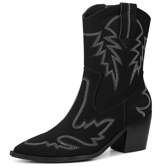 Black Western Ankle Boots