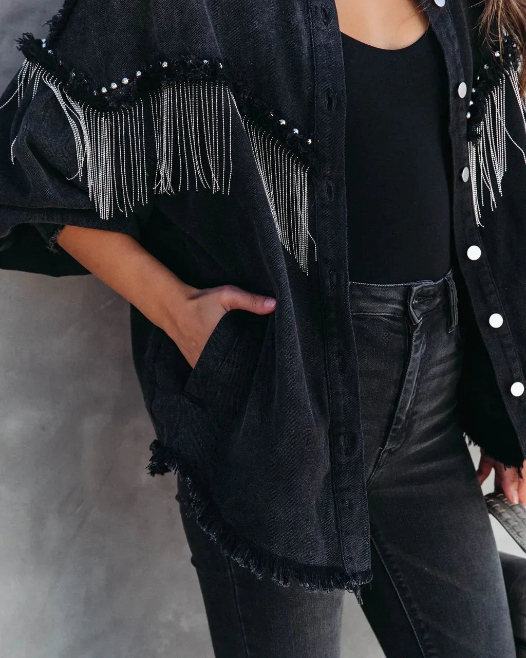 Black Western Tassel Jacket