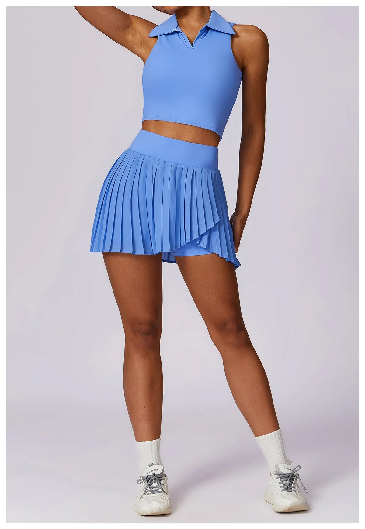 Blue Tennis Skirt Outfit Set