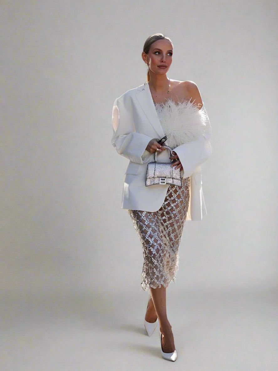 Feathered Sequined Outfit set