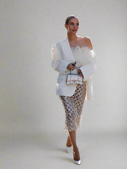 Feathered Sequined Outfit set