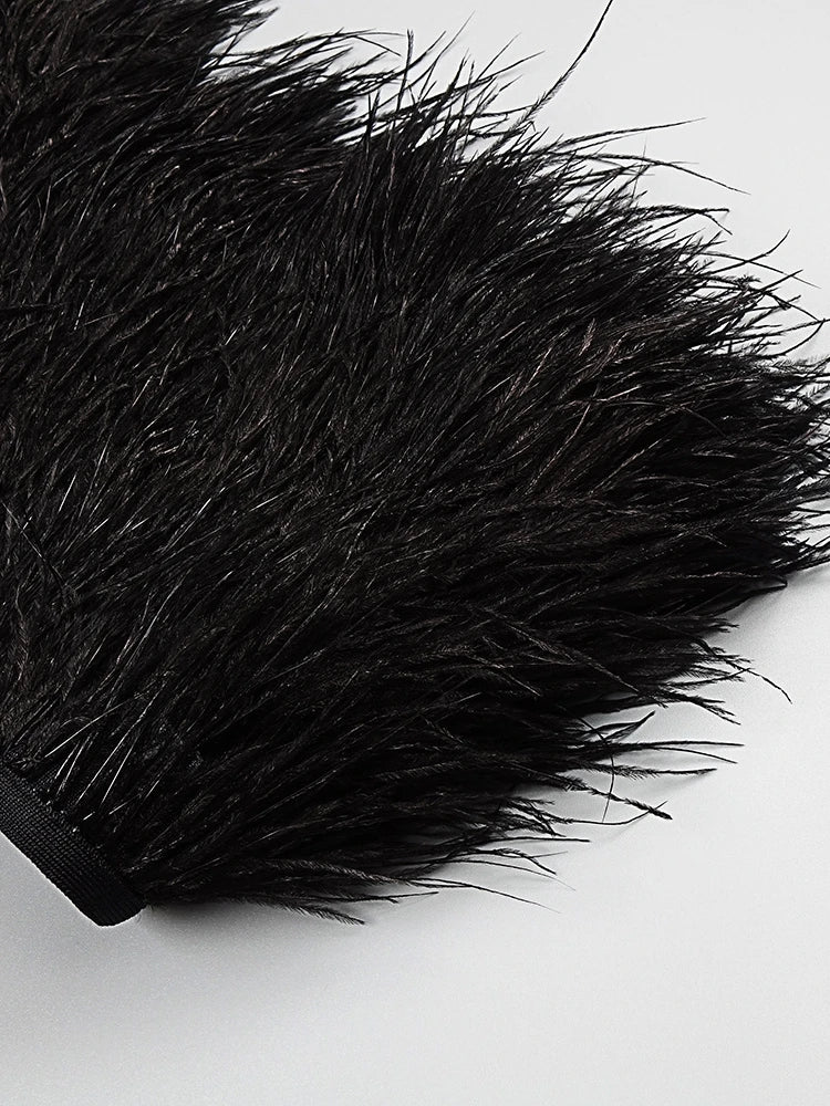 Feathered Top in Black