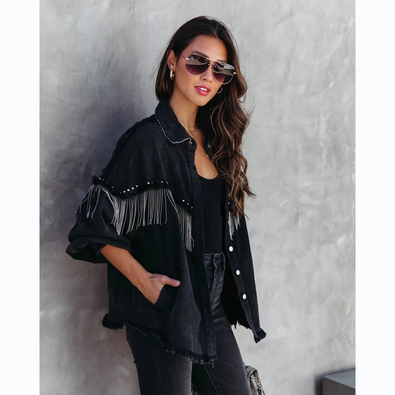 Fringe Black Jacket