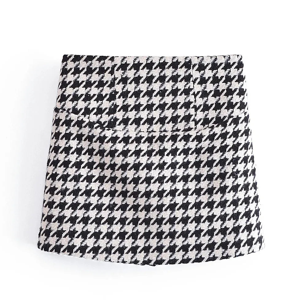 Houndstooth Mini Skirt