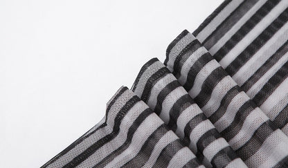 Dreamofthe90s Striped Mesh Two Piece Set