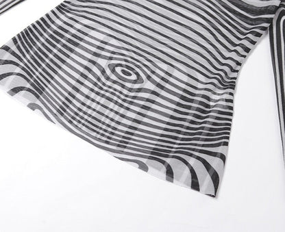 Dreamofthe90s Striped See Through Two Piece top and pants