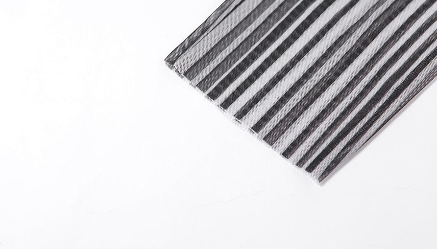 Dreamofthe90s Striped Mesh Two Piece