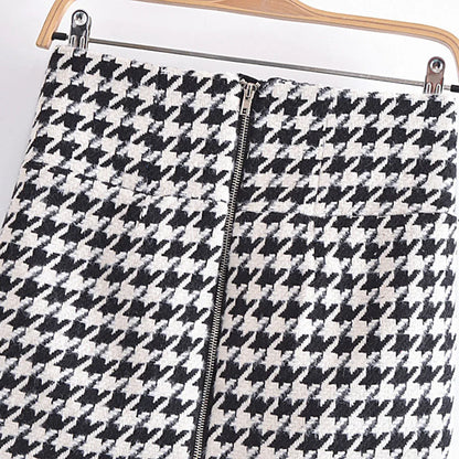Dreamofthe90s Houndstooth Mini Skirt Zipper 