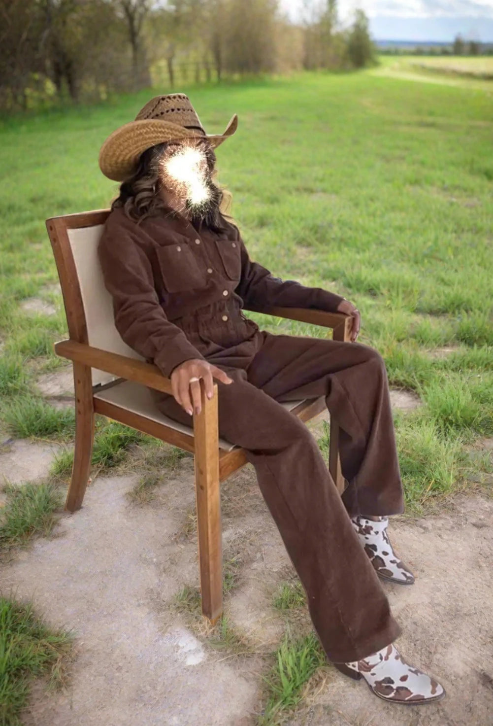 Brown Chelsea Boots Cow Print