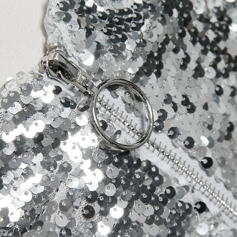 High Waist Dreamofthe90s Sequin Shorts 