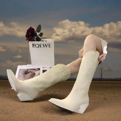 White Western Womens Boots