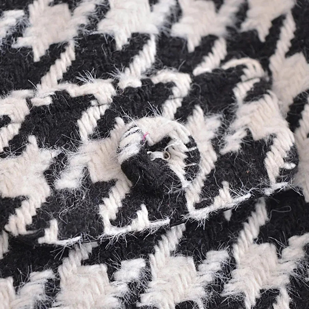 Houndstooth button on Two piece set