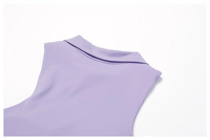 Purple Yoga Sleeveless Top Back