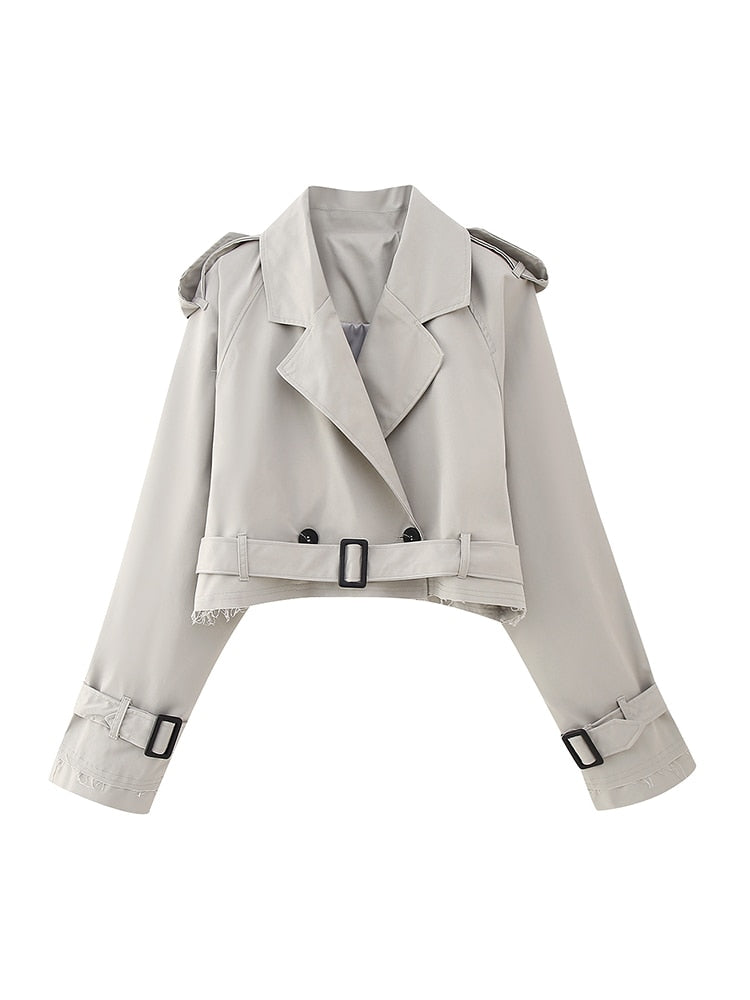 Dreamofthe90s Cropped Trench Jacket