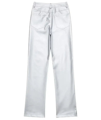 Metallic Silver Pants back