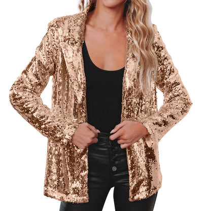 Sequins Blazer for Women in Gold