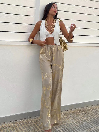 Drawstring Dreamofthe90s Golden Pants image 5