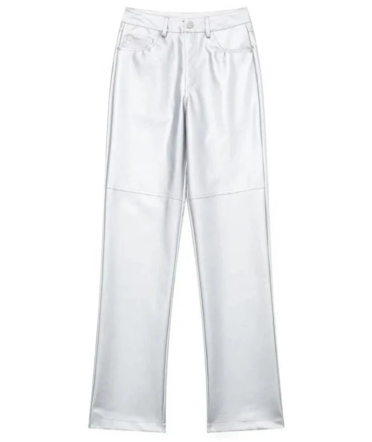 Silver Metallic Pants