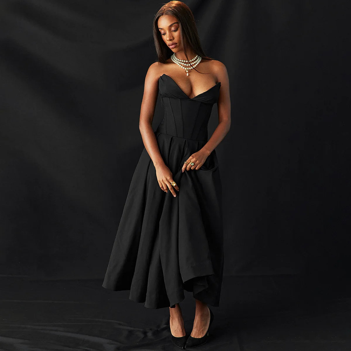 Black Strapless Dress