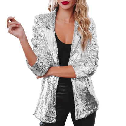 Silver Sequin Women's Blazer