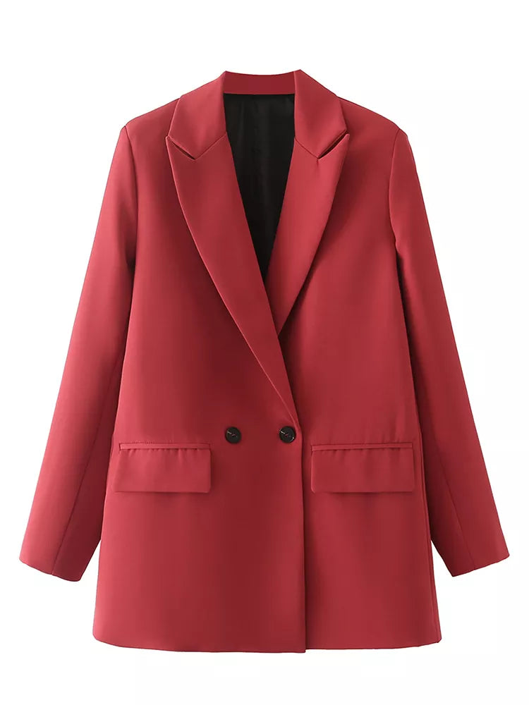 Wine Dreamofthe90s Double Breasted Blazer