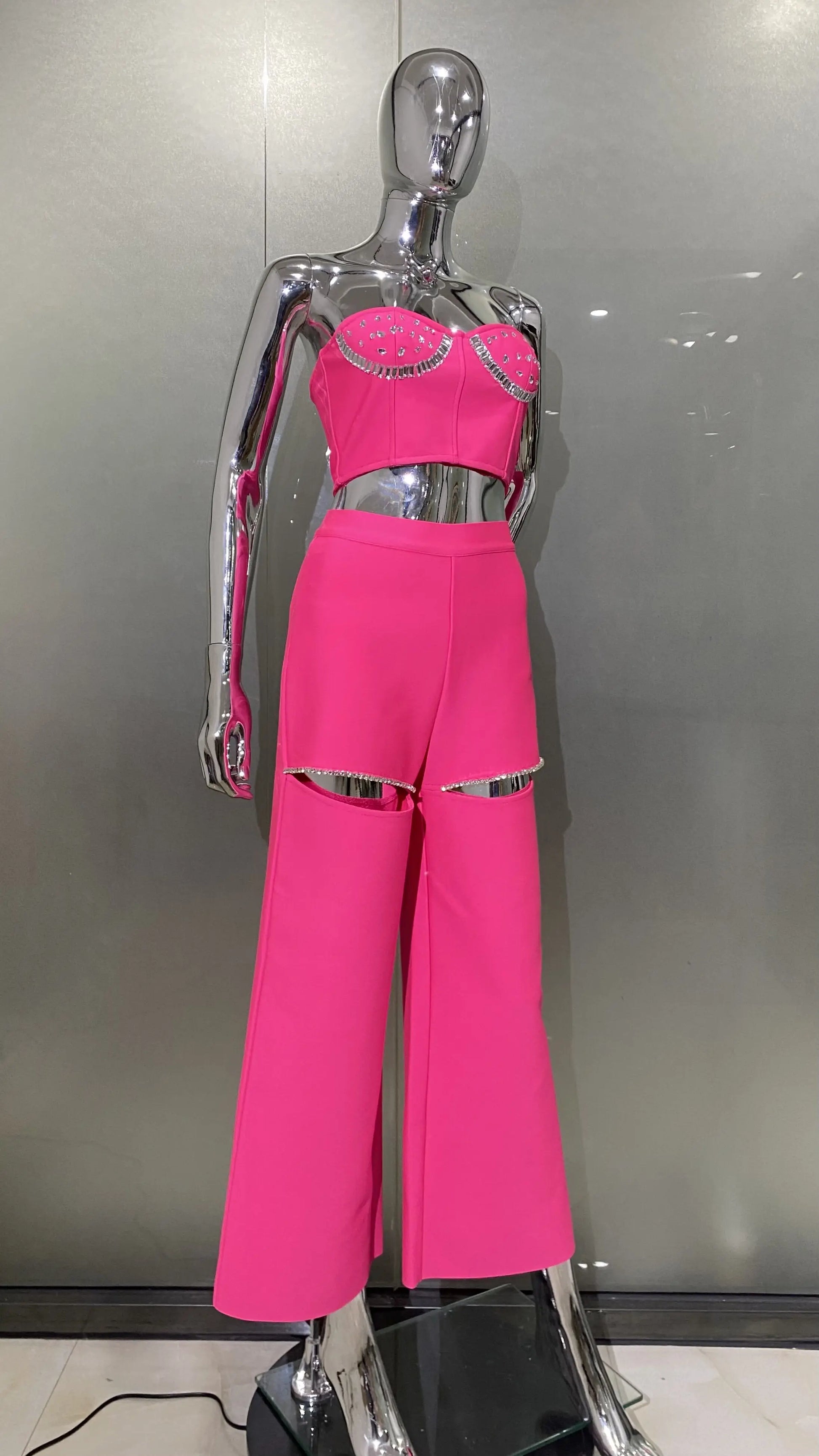 Cutout Corset Outfit Set