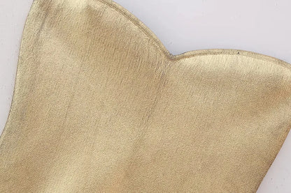 Golden Metallic Dreamofthe90s Strapless Top image 4