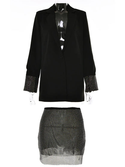 Rhinestone Blazer and skirt set