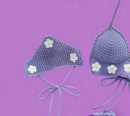 Knitted Headband with flowers