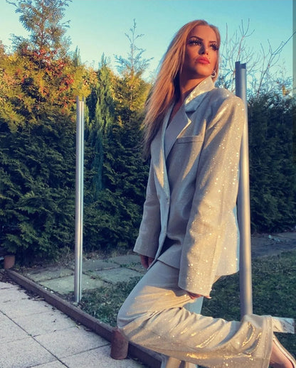 Dreamofthe90s Glitter Blazer Party Suit Set