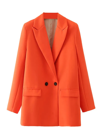 Dreamofthe90s Double Breasted Blazer in orange