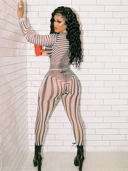 Dreamofthe90s Striped shear Two Piece