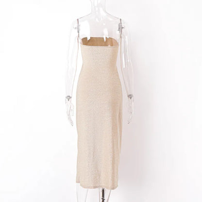 Dreamofthe90s Dress in Champagne color
