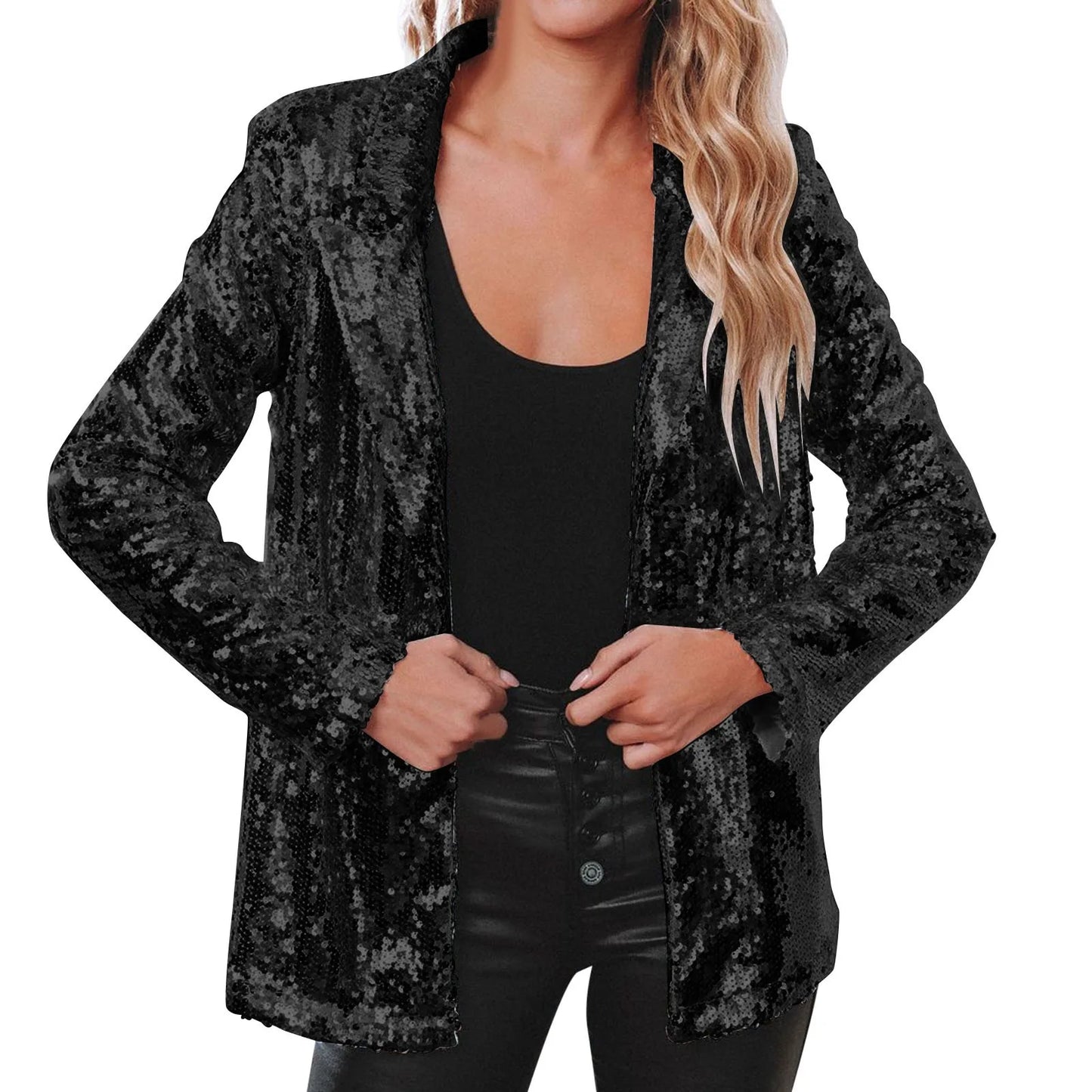 Black Women's Sequin Blazer