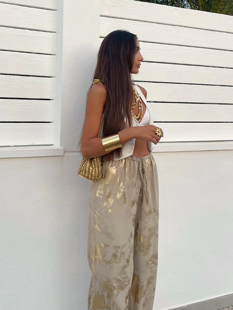 Golden Drawstring Dreamofthe90s Pants image 6