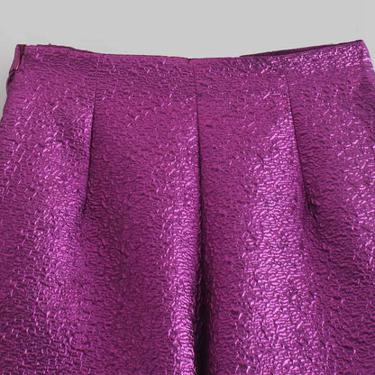back of textured purple skort