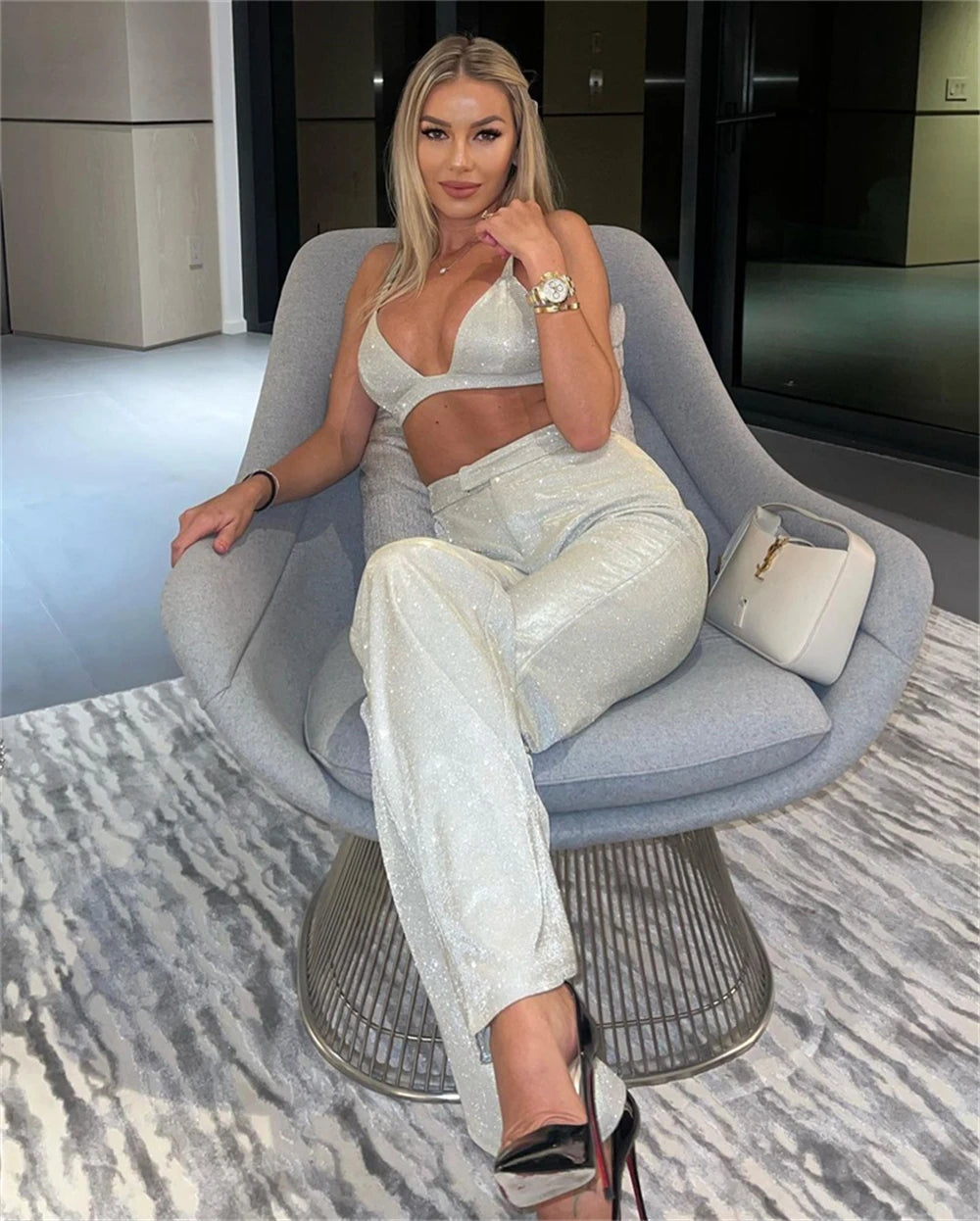 Dreamofthe90s Glitter Party Suit Set