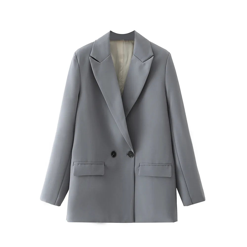Grey Dreamofthe90s Double Breasted Blazer