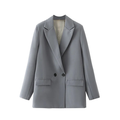 Grey Dreamofthe90s Double Breasted Blazer