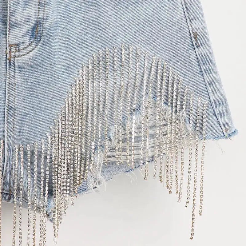Dreamofthe90s Denim Diamond Shorts