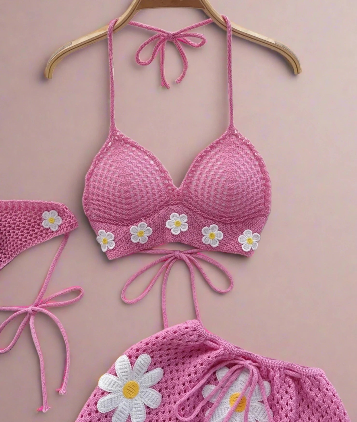 Pink Halter Top and Skirt